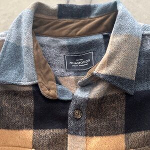 7 Diamonds Plaid Shirt Jacket - Black, Gray, Tan